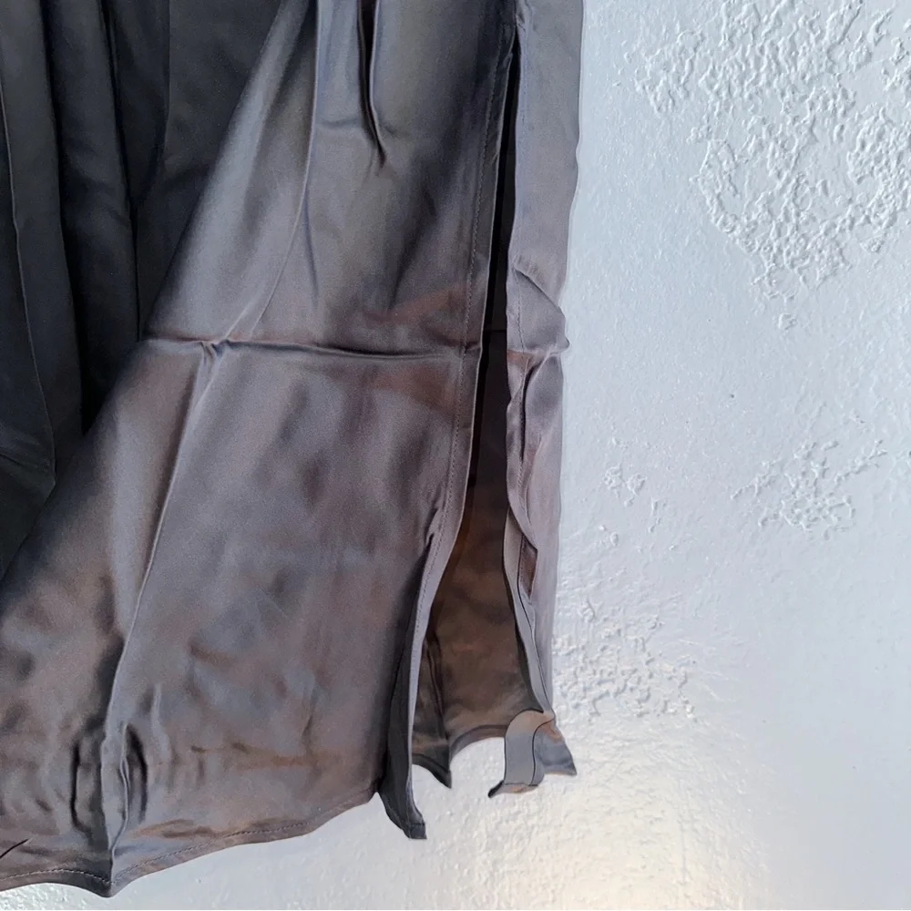 Young Fabulous & Broke Black Satin Slip Skirt Size Medium